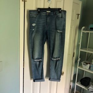 H&M High-Rise Distressed Boyfriend Jeans
